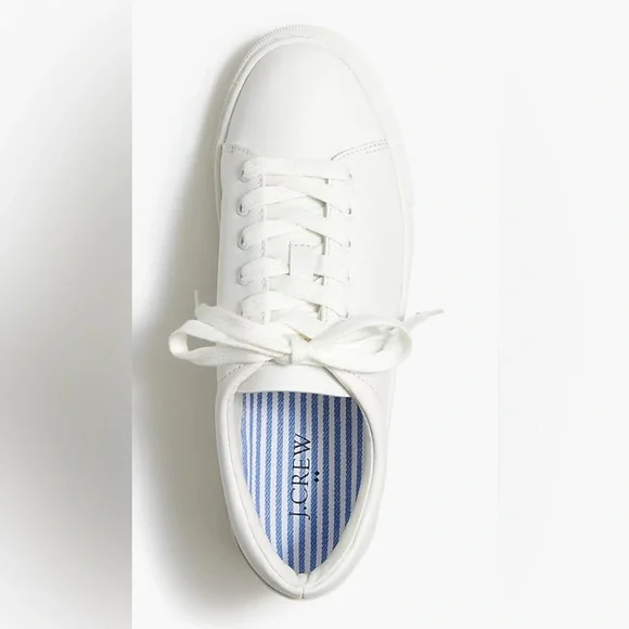 J. Crew Women’s Road Trip Sneakers in classic white, size 9. Style #:BC186 - Picture 2 of 12